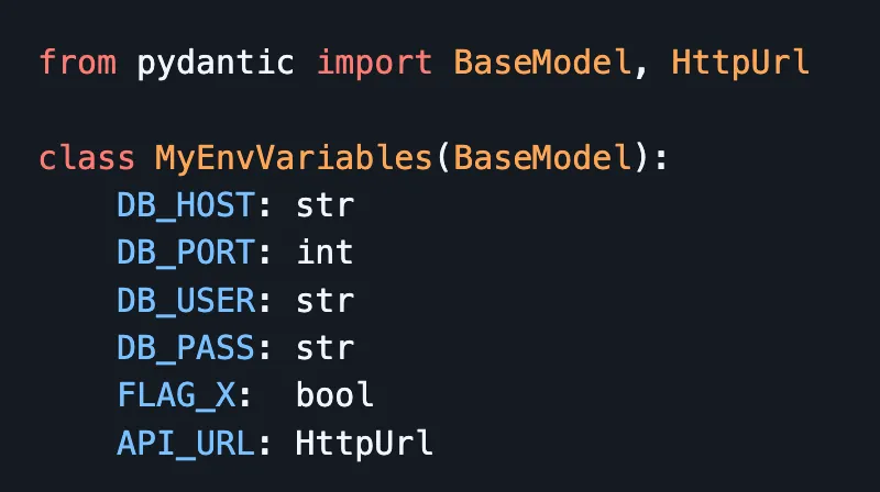 env vars as pydantic model
