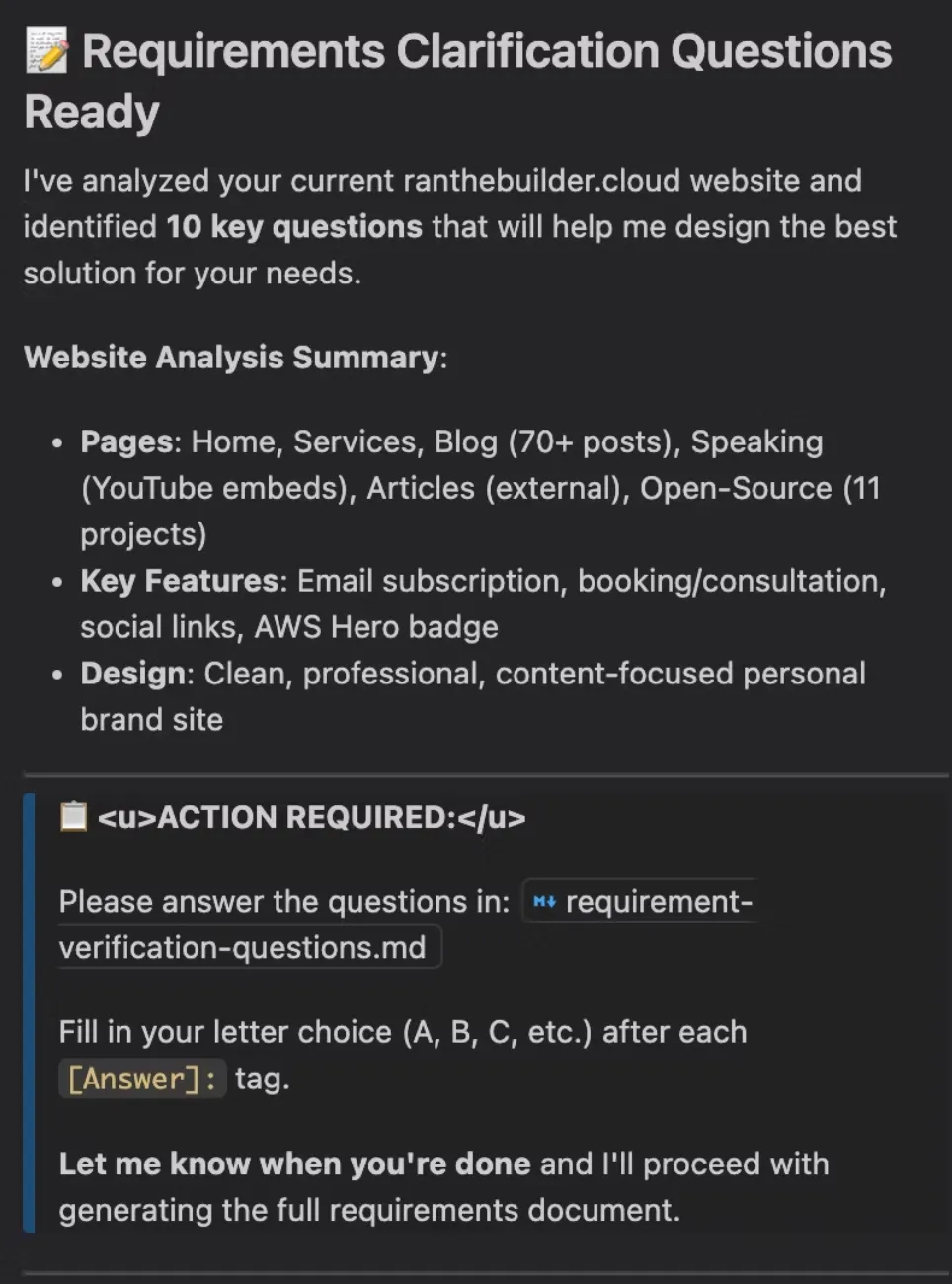 clarifications to the requirements