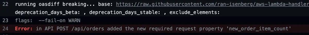 PR fails due to breaking change