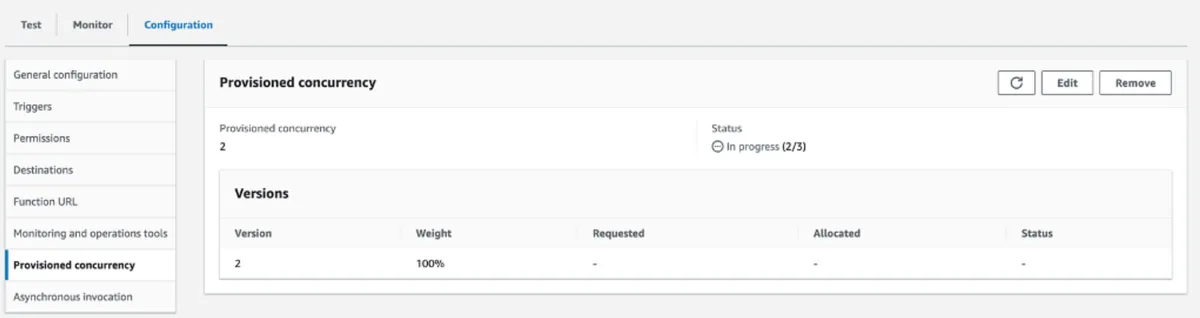 provisioned concurrency instances