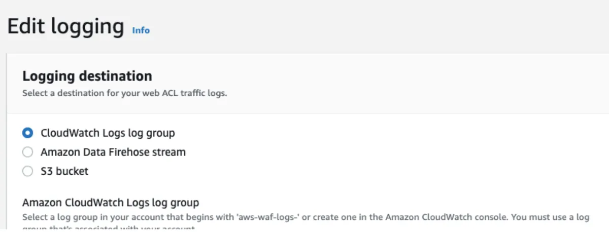 logging to CloudWatch log group